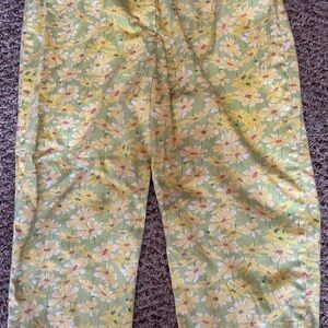 💚3/$25 Liz Clairborne Floral Green and Yellow Pants